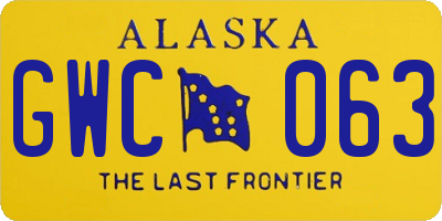 AK license plate GWC063