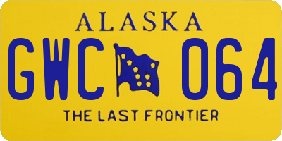 AK license plate GWC064