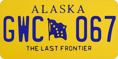 AK license plate GWC067