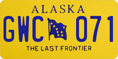 AK license plate GWC071