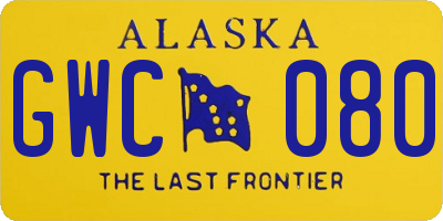 AK license plate GWC080