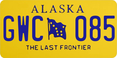 AK license plate GWC085