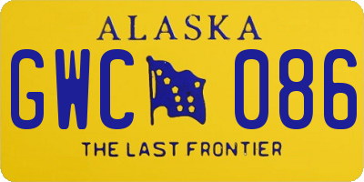 AK license plate GWC086