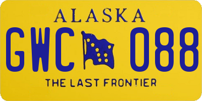 AK license plate GWC088