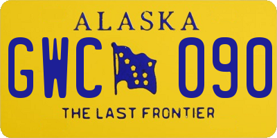 AK license plate GWC090