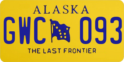 AK license plate GWC093