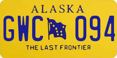 AK license plate GWC094