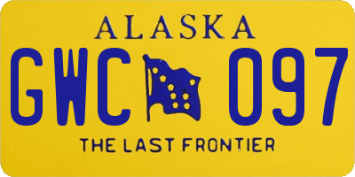 AK license plate GWC097