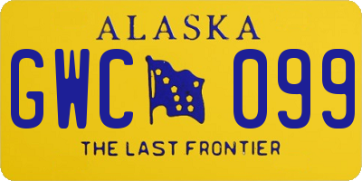 AK license plate GWC099