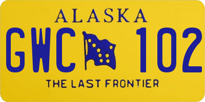 AK license plate GWC102