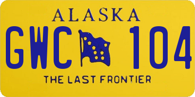 AK license plate GWC104