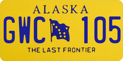 AK license plate GWC105