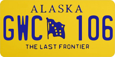 AK license plate GWC106