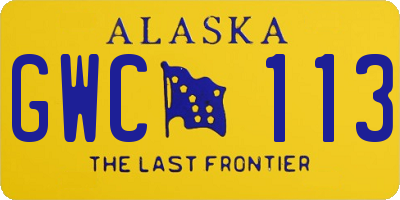 AK license plate GWC113