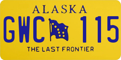 AK license plate GWC115