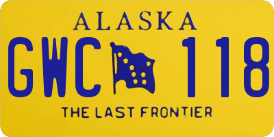 AK license plate GWC118