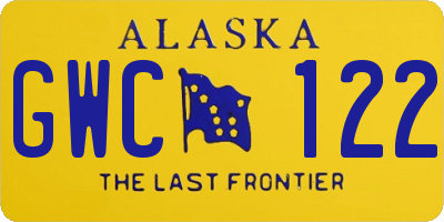 AK license plate GWC122