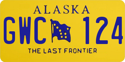 AK license plate GWC124