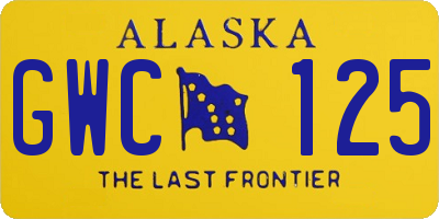 AK license plate GWC125
