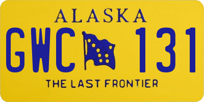 AK license plate GWC131