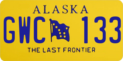 AK license plate GWC133