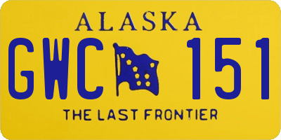 AK license plate GWC151