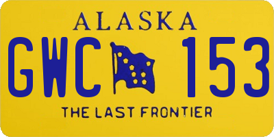 AK license plate GWC153