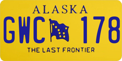 AK license plate GWC178