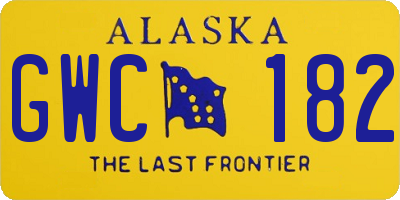 AK license plate GWC182