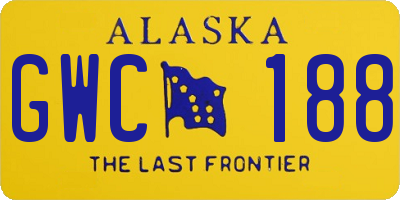 AK license plate GWC188