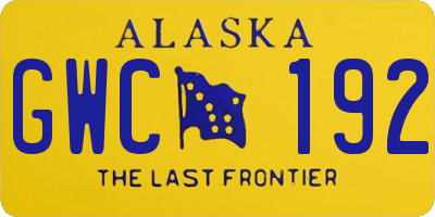 AK license plate GWC192