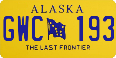 AK license plate GWC193