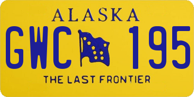 AK license plate GWC195