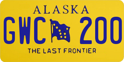 AK license plate GWC200