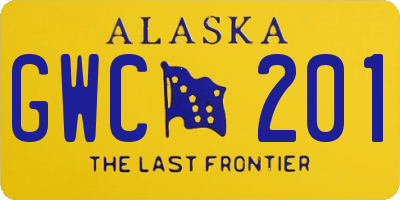 AK license plate GWC201