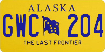 AK license plate GWC204