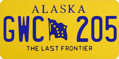 AK license plate GWC205