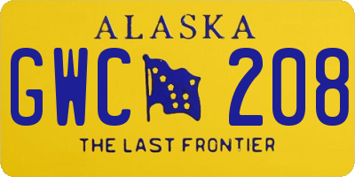 AK license plate GWC208