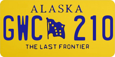 AK license plate GWC210