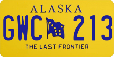 AK license plate GWC213