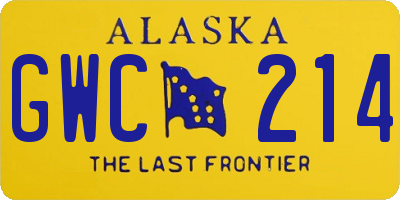 AK license plate GWC214