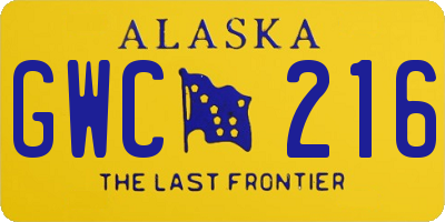 AK license plate GWC216