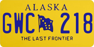 AK license plate GWC218