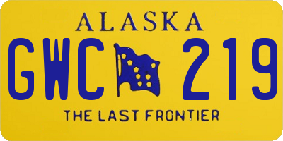 AK license plate GWC219