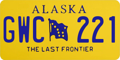 AK license plate GWC221