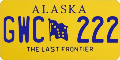 AK license plate GWC222