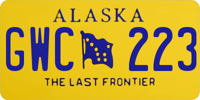 AK license plate GWC223