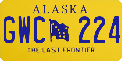 AK license plate GWC224