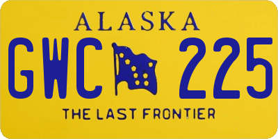 AK license plate GWC225