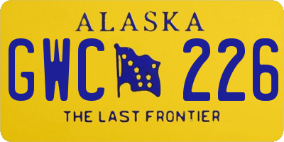 AK license plate GWC226